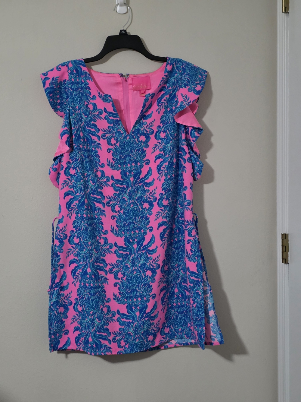 Lilly Pulitzer Pink & Blue Floral Ruffle-Sleeve Romper